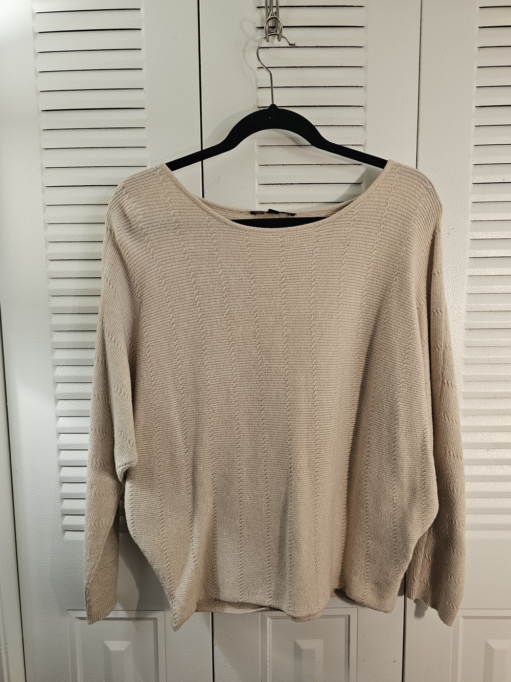 Cyrus Soft Cream Boatneck Textured Knit Sweater